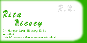 rita micsey business card